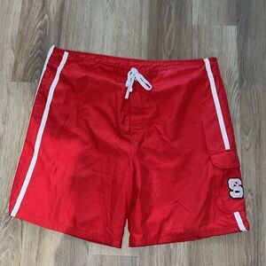 logo NC North Carolina State Wolfpack mesh lined big man board swim shorts XL